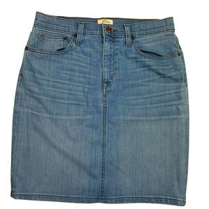 J. Crew Mini Pencil Denim Skirt Blue Women’s Size 6 Stretch Casual Summer Spring
